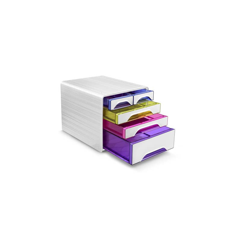 Cassettiera da scrivania CEP Smoove 360x288x271 mm bianco 5 cassetti misti  1072130931