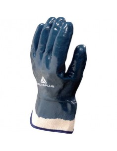 Guanto da lavoro Delta Plus rivestito nitrile manichetta tela 6 cm blu taglia 11 - NI17511 Delta Plus - 1