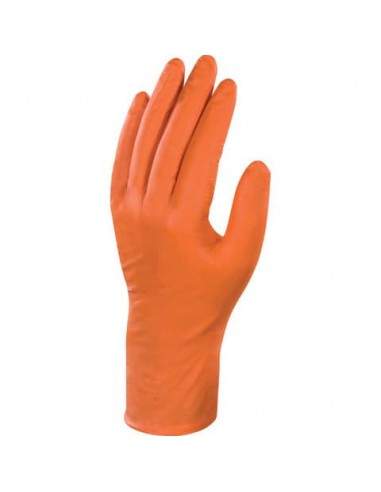 Guanti monouso Delta Plus Veniplus arancio 27 cm nitrile non talcato taglia 7/8  Conf. 50 pezzi - V150007 Delta Plus - 1