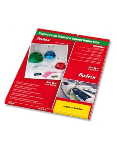 Film antistrappo Folex Longlife Pro Matt WO poliestere bianco opaco 0,19 mm A4 Conf. 100 pezzi - 29738.190.44000 Folex - 1