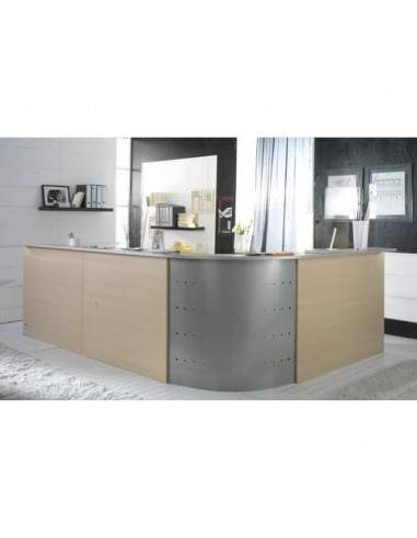 Scrivania Reception Frensy EMOTION fianchi a pannello 140x80x72 cm rovere UEMSRSA14  - 1