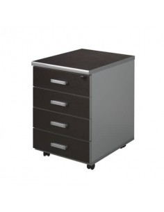 Cassettiera su ruote 4 cassetti Frensy Spirit 44x52x63 cm wenghè USPWC4C  - 1