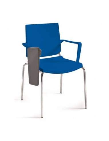 Sedia a 4 gambe con tavoletta e bracciolo Collettività Unisit blu ATBRT/BL UNISIT - 1