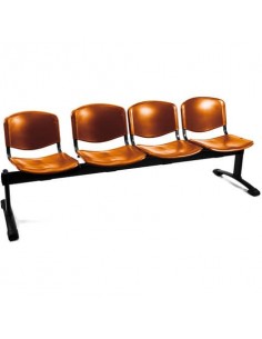 Panca 4 posti Collettività Schienale fisso Unisit arancione D54P/EA UNISIT - 1