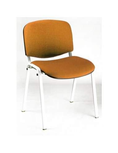 Sedia visitatore 4 gambe Unisit Dado D5B acciaio bianco - rivestimento eco arancione - conf. 2 pezzi - D5B/2/EA UNISIT - 1