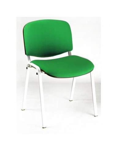 Sedia visitatore 4 gambe Unisit Dado D5B acciaio bianco - rivestimento eco verde - Conf. 2 pezzi - D5B/2/EV UNISIT - 1