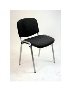 Sedia visitatore 4 gambe Unisit Dado D5C acciaio cromato - rivestimento eco nero - Conf. 2 pezzi - D5C/2/EN UNISIT - 1