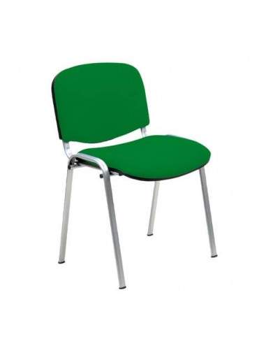 Sedia visitatore 4 gambe Unisit Dado D5C acciaio cromato - rivestimento eco verde - Conf. 2 pezzi - D5C/2/EV UNISIT - 1