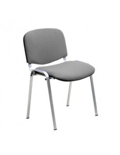 Sedia visitatore 4 gambe Unisit Dado D5C acciaio cromato - rivestimento ignifugo grigio scuro - Conf. 2 pezzi - D5C/2/IT UNISIT 