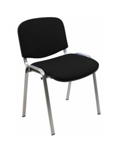 Sedia visitatore 4 gambe Unisit Dado D5G acciaio grigio - rivestimento ignifugo nero - Conf. 2 pezzi - D5G/2/IN UNISIT - 1