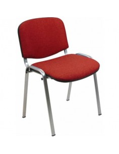 Sedia visitatore 4 gambe Unisit Dado D5G acciaio grigio - rivestimento ignifugo rosso - Conf. 2 pezzi - D5G/2/IR UNISIT - 1