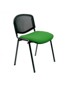 Sedia visitatore 4 gambe Unisit Dado D5N schienale in rete - rivestimento eco verde - Conf. 2 pezzi - D5N/2/EV UNISIT - 1