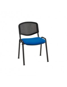 Sedia visitatore 4 gambe Unisit Dado D5N schienale in rete - rivestimento ignifugo blu - Conf. 2 pezzi - D5N/2/IB UNISIT - 1