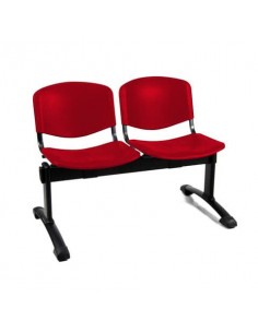 Panca 2 posti Collettività Schienale fisso Unisit rosso D5P2P/RO UNISIT - 1
