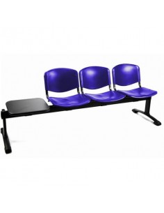 Panca 3 posti con tavolo Collettività Schienale fisso Unisit blu D5P3PT/BL UNISIT - 1