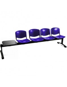 Panca 4 posti con tavolo Collettività Schienale fisso Unisit blu D5P4PT/BL UNISIT - 1