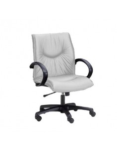 Poltrona direzionale girevole Unisit Fornax FXDO schienale basso rivestimento pelle bianco - FXDO/PQ UNISIT - 1