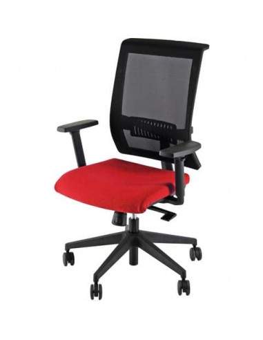 Sedia girevole Semidirezionale Unisit Ergonomica con schienale in rete rosso GTJE/BR/IR UNISIT - 1