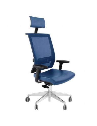 Sedia girevole Semidirezionale Unisit Ergonomica con schienale in rete blu GTPG/F11 UNISIT - 1