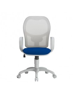 Sedia operativa girevole Unisit Hubble Grafix HUHUGR - schienale in rete - rivestimento Eco  blu - HUHUGR/EB UNISIT - 1