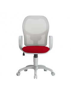 Sedia operativa girevole Unisit Hubble Grafix HUHUGR - schienale in rete - rivestimento ignifugo rosso HUHUGR/IR UNISIT - 1