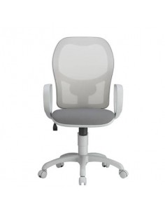 Sedia operativa girevole Unisit Hubble Grafix HUHUGR - schienale in rete - rivestimento similpelle grigio HUHUGR/KG UNISIT - 1