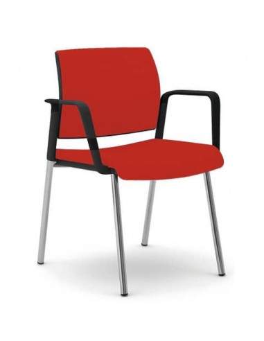 Sedia interlocutore Semidirezionale Ergonomica Unisit Schienale fisso rosso KI4GNBR/IR UNISIT - 1