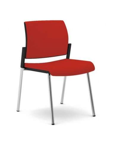 Sedia interlocutore Semidirezionale Ergonomica Unisit Schienale fisso rosso KI4GTBB/IR UNISIT - 1