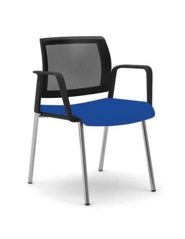 Sedia interlocutore Semidirezionale Ergonomica Unisit Schienale in rete blu KI4GTBR/F11 UNISIT - 1