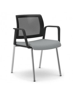 Sedia interlocutore Semidirezionale Ergonomica Unisit Schienale in rete grigio scuro - KI4GTBR/F14 UNISIT - 1