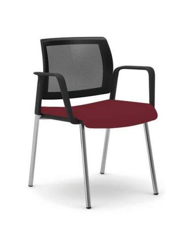 Sedia interlocutore Semidirezionale Ergonomica Unisit Schienale in rete rosso - KI4GTBR/IR UNISIT - 1