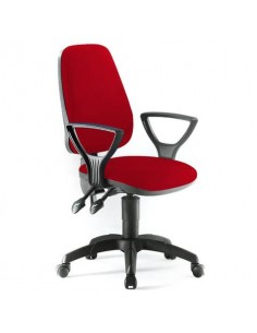 Sedia operativa girevole Unisit Leda LDAY Eco smart - schienale alto - rivestimento Eco rosso - LDAY/ER UNISIT - 1