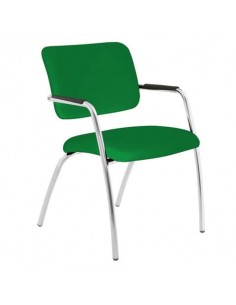 Sedia visitatore a 4 gambe Unisit Lithium LT4G struttura cromata - rivest. Eco verde - LT4G/EV UNISIT - 1