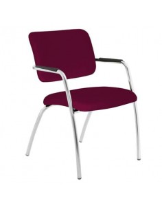 Sedia visitatore a 4 gambe Unisit Lithium LT4G struttura cromata - rivest. ignifugo bordeaux LT4G/ID UNISIT - 1