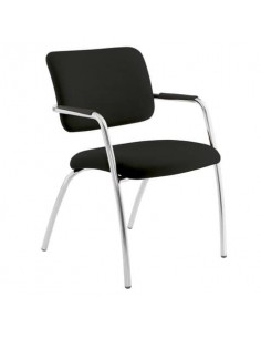 Sedia visitatore a 4 gambe Unisit Lithium LT4G struttura cromata - rivest. similpelle nero -LT4G/KN UNISIT - 1