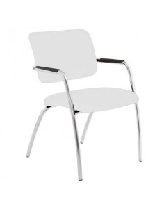 Sedia visitatore a 4 gambe Unisit Lithium LT4G struttura cromata - rivest. similpelle bianco - LT4G/KQ UNISIT - 1