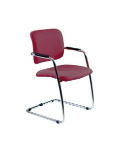 Sedia visitatore con slitta Unisit Lithium LTLT struttura cromata - rivest. ignifugo bordeaux - impilabile LTLT/ID UNISIT - 1