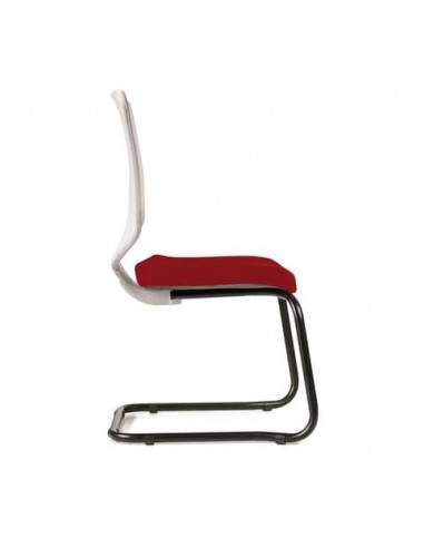 Sedia interlocutore Semidirezionale Ergonomica Unisit Schienale in rete rosso - NWBS/IR UNISIT - 1