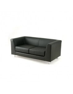 Divanetto 2 posti Collettività Unisit Schienale fisso nero QD2/PN UNISIT - 1