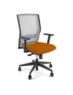 Sedia operativa girevole Unisit X Ray X2 schienale in rete grigio - rivestimento Eco arancione - X2/EA UNISIT - 1