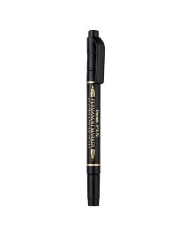 Marcatore permanente doppia punta Pentel Twin Tip tratti F-M nero N75W-AE Pentel - 1