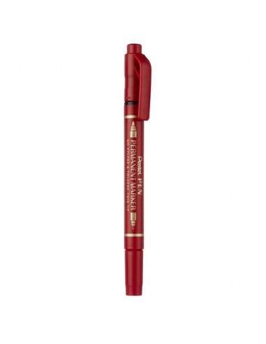 Marcatore permanente doppia punta Pentel Twin Tip tratti F-M rosso N75W-BE Pentel - 1