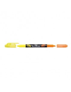 Evidenziatore Pentel Twin Checker a doppia punta 1-3 mm giallo-arancio - SLW8-GF Pentel - 1