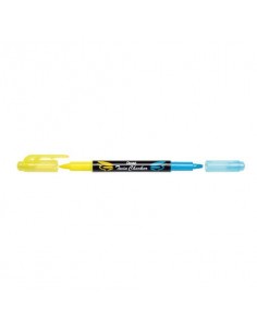 Evidenziatore Pentel Twin Checker a doppia punta 1-3 mm giallo-azzurro - SLW8-GS Pentel - 1