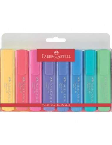 Evidenziatori Faber-Castell Textliner 46 Refill 1-2-5 mm assortiti pastel Conf. 8 pezzi - 154609 Faber Castell - 1