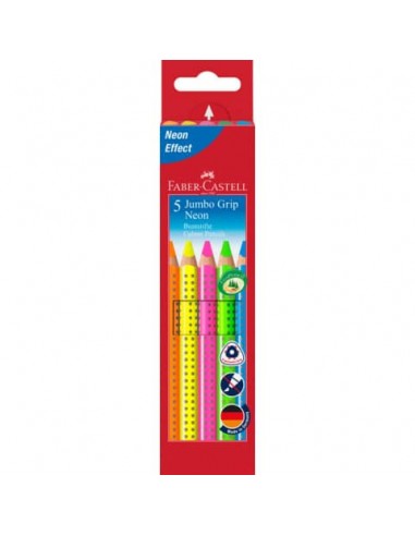 Evidenziatori Faber-Castell Jumbo Grip Neon 5 colori assortiti 110994 Faber Castell - 1