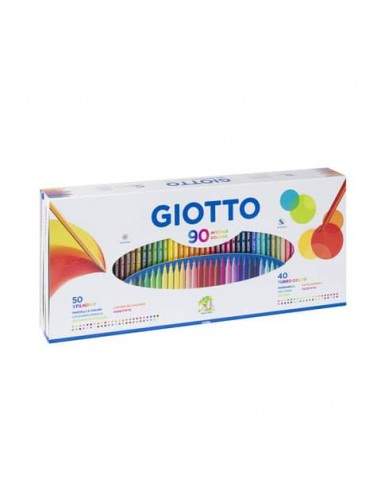 Matite colorate Stilnovo + pennarelli Turbo Color GIOTTO assortiti Conf. 90 pezzi - 25750000 Giotto - 1
