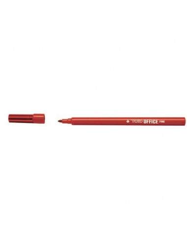 Marcatori punta in fibra TRATTO Office punta conica 0,7 mm rosso Conf. 12 pezzi - 730502 Tratto - 1