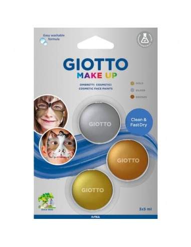 Tris ombretti cosmetici GIOTTO Make Up oro, argento, bronzo conf. 3 pezzi 475400 Giotto - 1