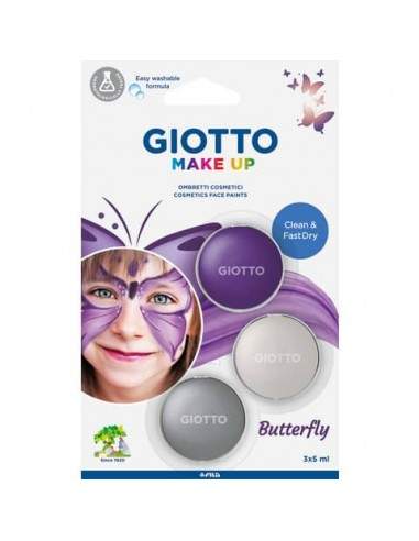 Tris ombretti cosmetici Giotto Make Up viola metallizzato, bianco metallizzato, argento - cf 3 pz - 475800 Giotto - 1